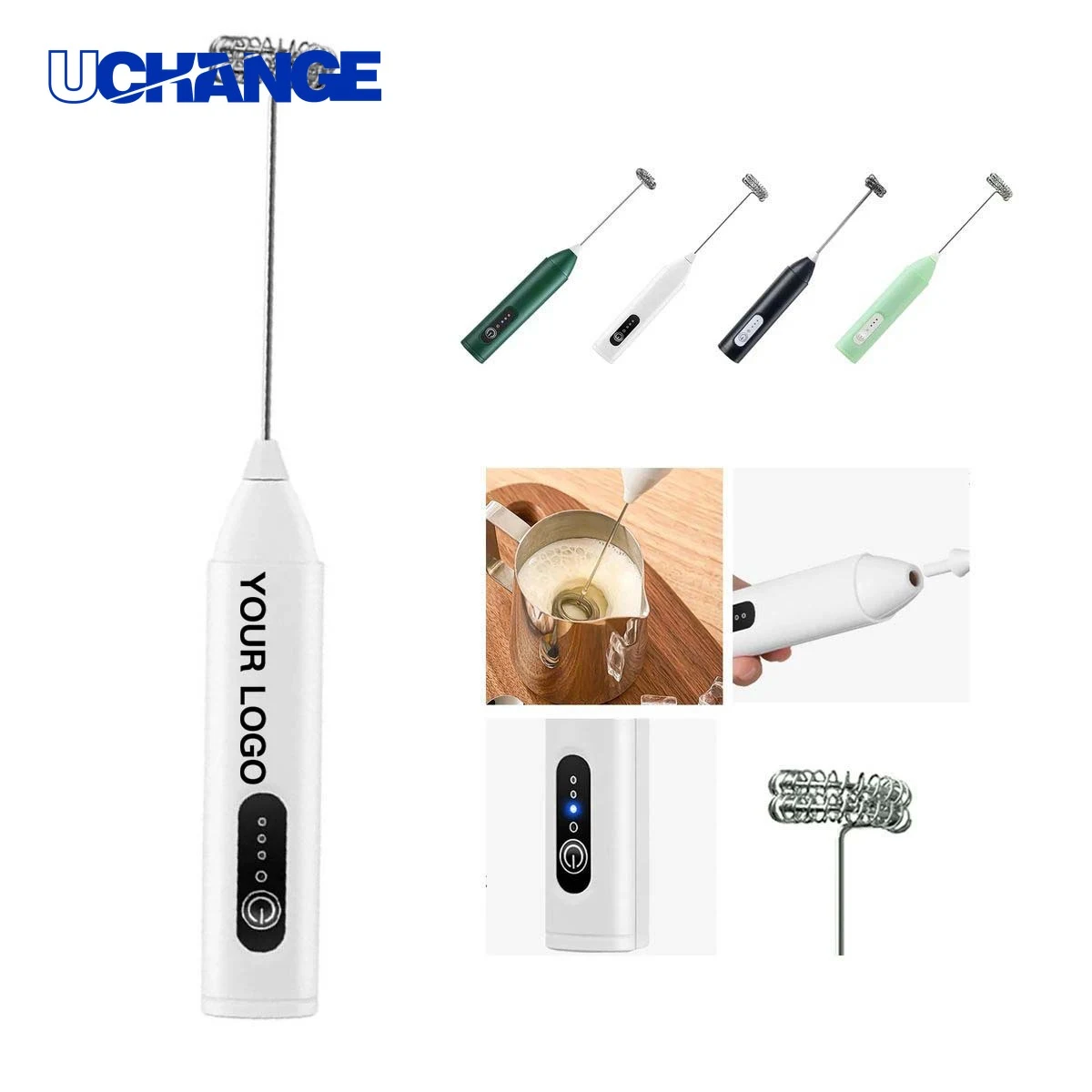 Rechargeable Milk Frother Tool with Three Speed Settings for Coffee 1