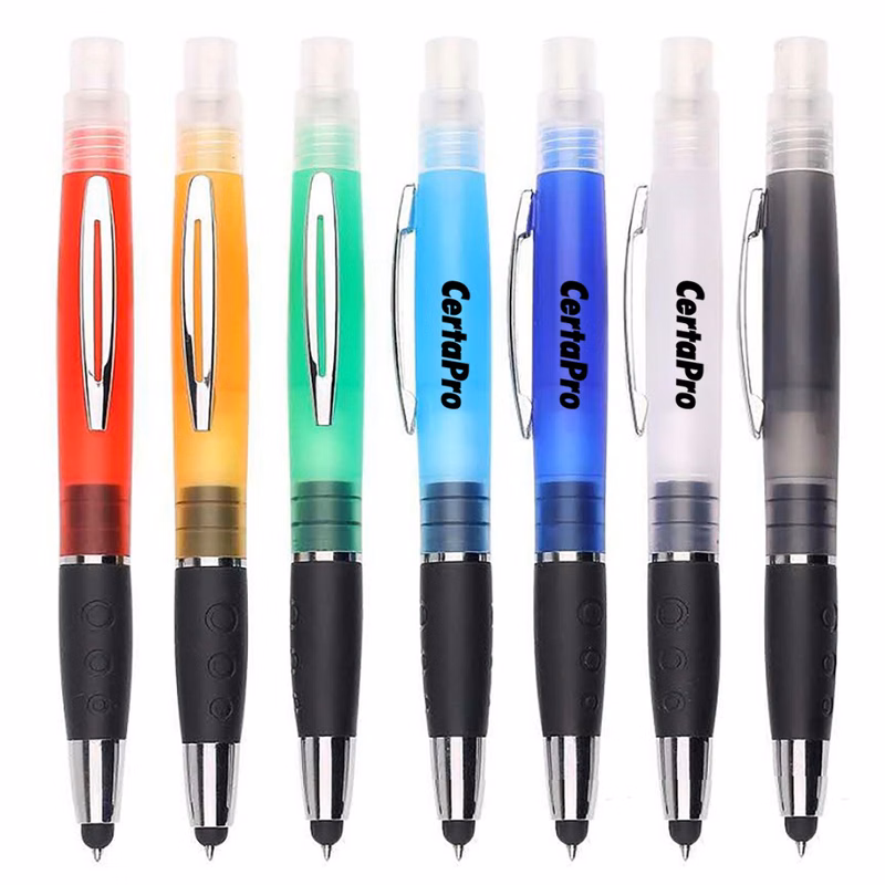 Multi-Purpose Stylus Spray hand Sanitizer Twist Pen