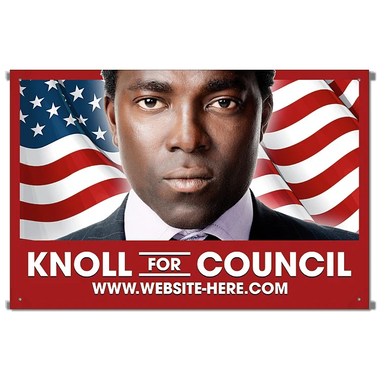 Candidate/Message Banner - 2' x 3' - Gloss Vinyl (Includes Plastic Adhesive Grommet Tabs) 1