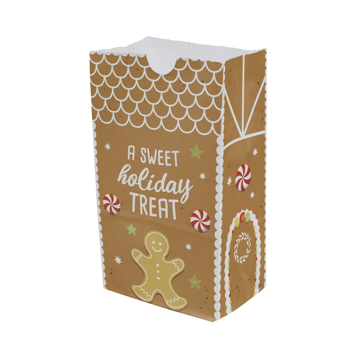 SOS 4# Multi-Sided Full Color White Paper Bag (5" x 8.5" x 3.125") 1