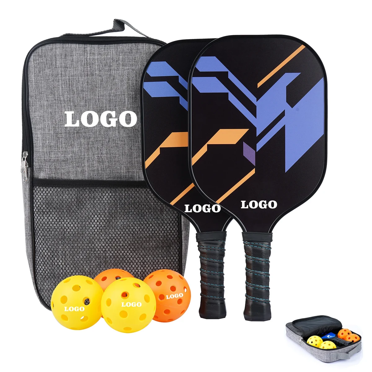 Pickleball Set With Four Balls Two Rackets One Bag 1