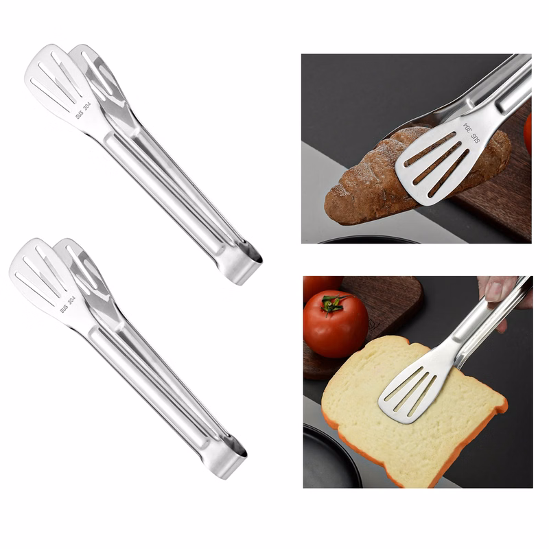 304 Stainless Steel Barbecue Kitchen Food Tongs