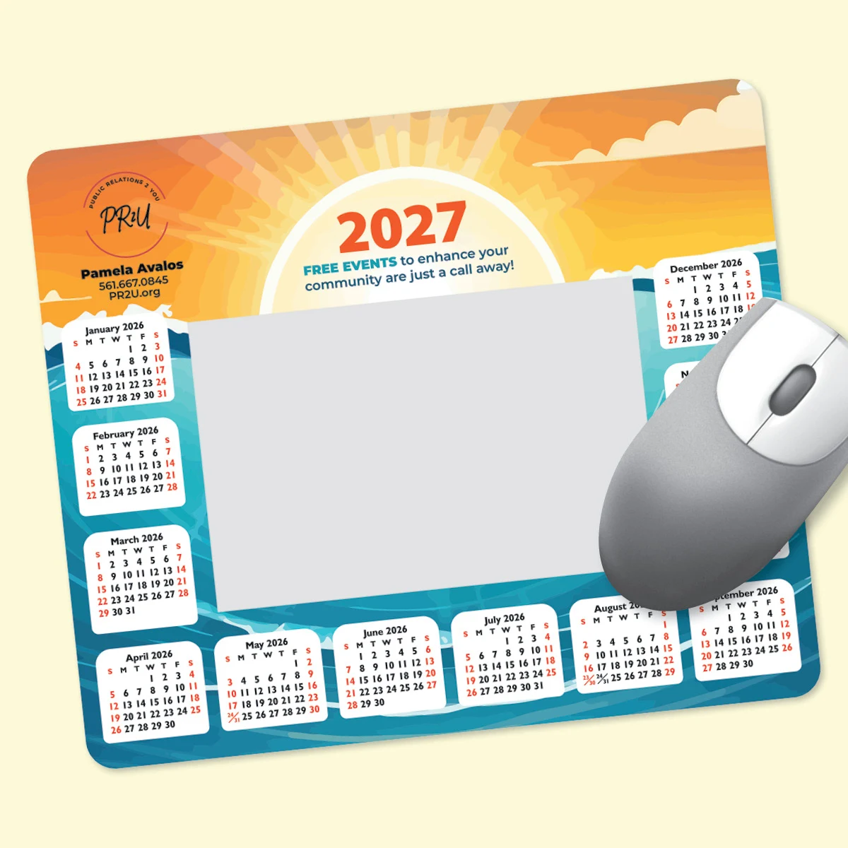 Frame-It Flex Heavy Duty 8"x9.5"x3/16" Calendar Mouse Pad 1
