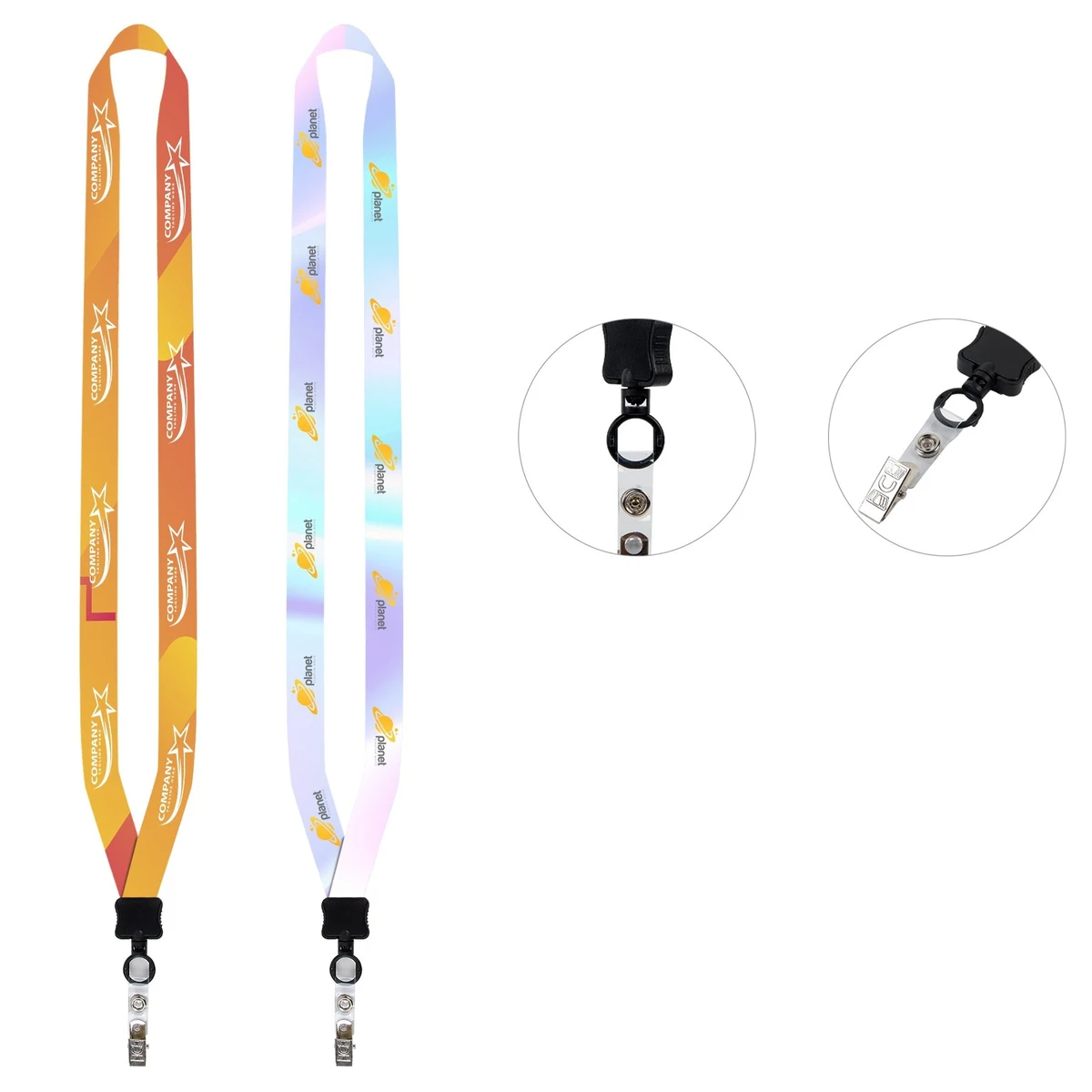 Sublimated Lanyard with Clamshell and Bulldog Clip 1