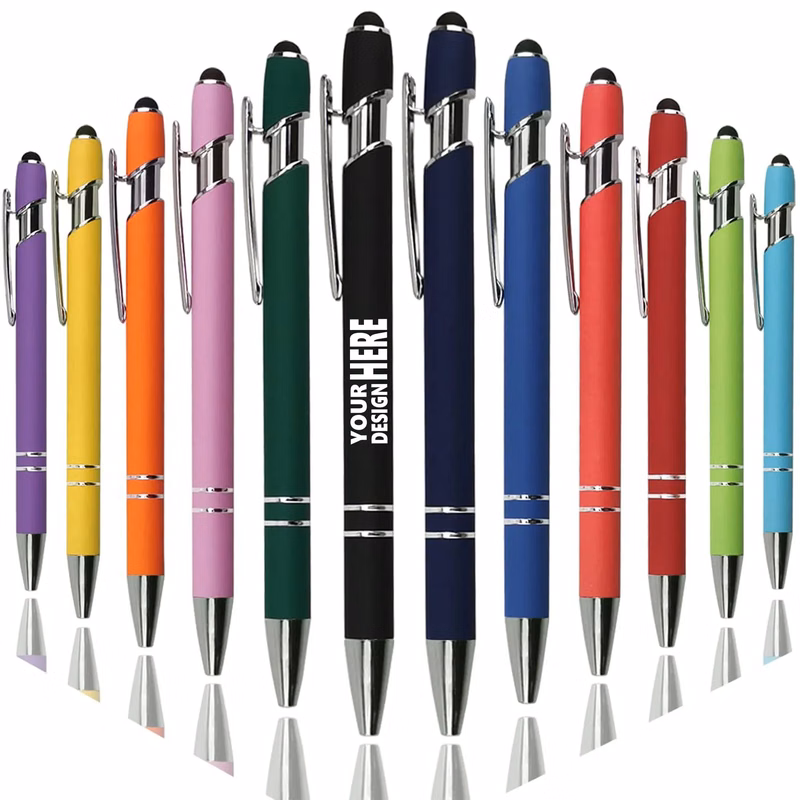 Customizable Aluminum Stylus Ballpoint Pen - 5.5"