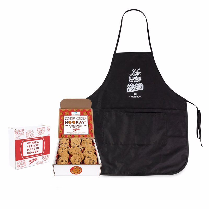 A Batch Made In Heaven Mrs. Fields Cookie Mailer with Apron