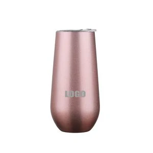 6oz Egg Shaped Stainless Steel Cups With Secure Lid 1