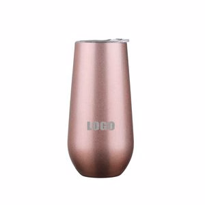 6oz Egg Shaped Stainless Steel Cups With Secure Lid