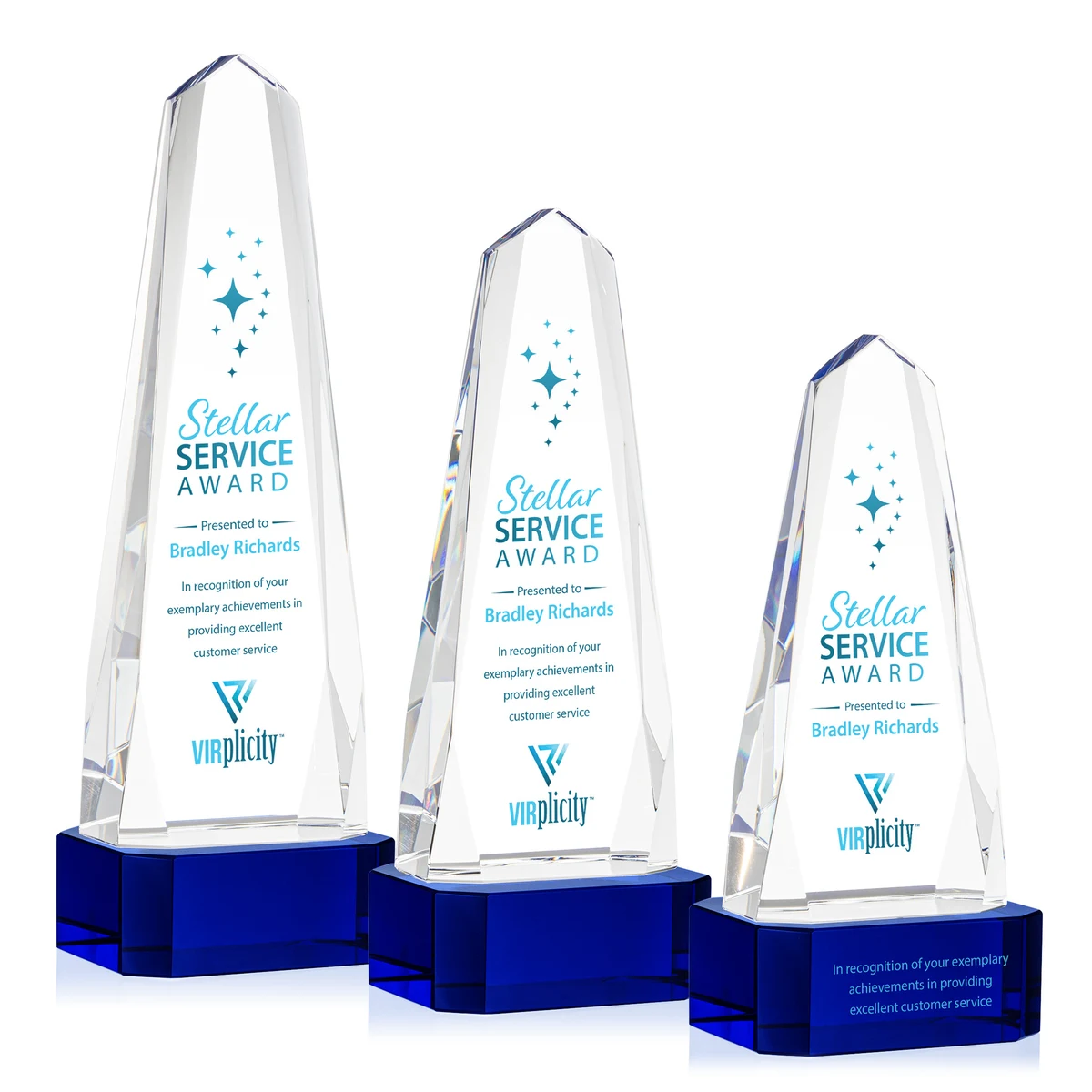Geneva VividPrint™ Award on Base - Blue 1