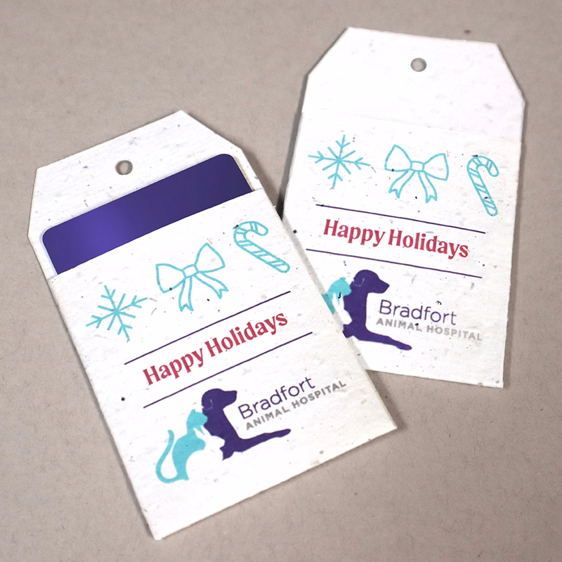 Single-Sided Tag Shape Seed Paper Gift Card Holders