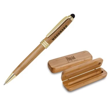 Eco-Friendly Bamboo Pen Set (Gold Trim Pen) 1