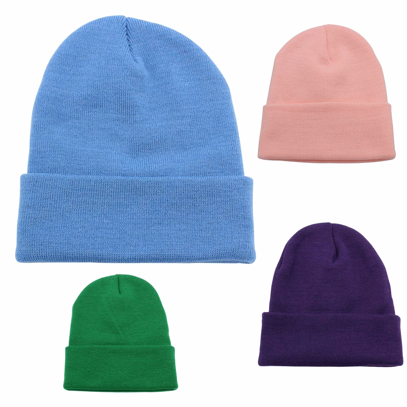 Unisex Cuffed Plain Skull Knit Hat Cap