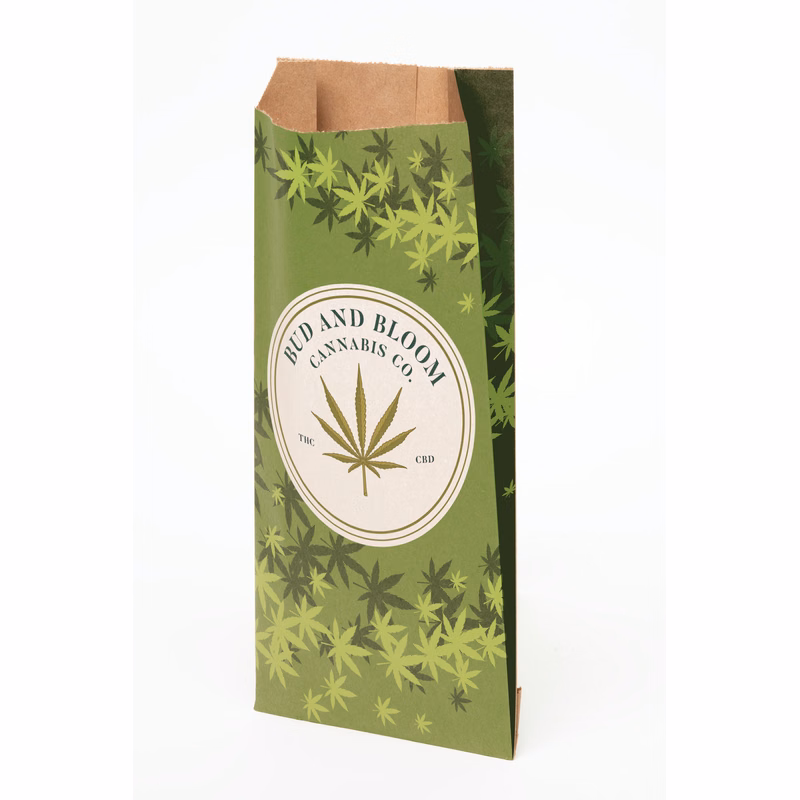 Digital Full Color 2-Sided Natural Merchant Paper Bag with Gusset (5" x 10" x 2")
