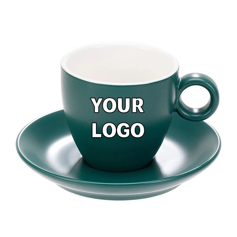 6 oz. Cups with Saucer for Latte Coffee 1