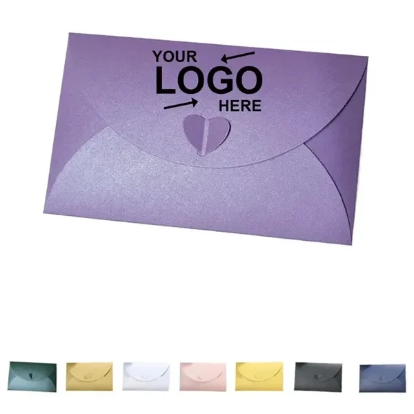 Custom Paper Envelope with Heart Button Closure — Elegant Stationery Greeting Cards 1