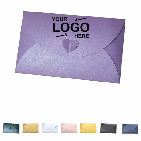 Custom Paper Envelope with Heart Button Closure — Elegant Stationery Greeting Cards