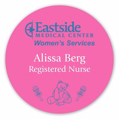 Laminated Personalized Name Badge (3.5"x3.5") Circle