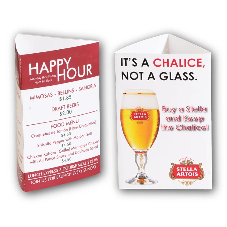 Small 3-Sided 11 pt. Glossy Table Tent 1