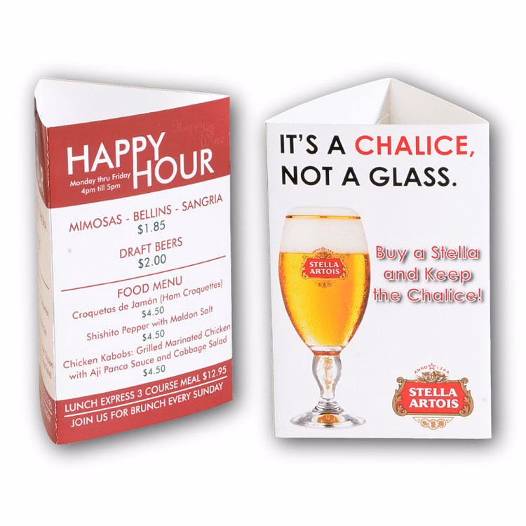 Small 3-Sided 11 pt. Glossy Table Tent