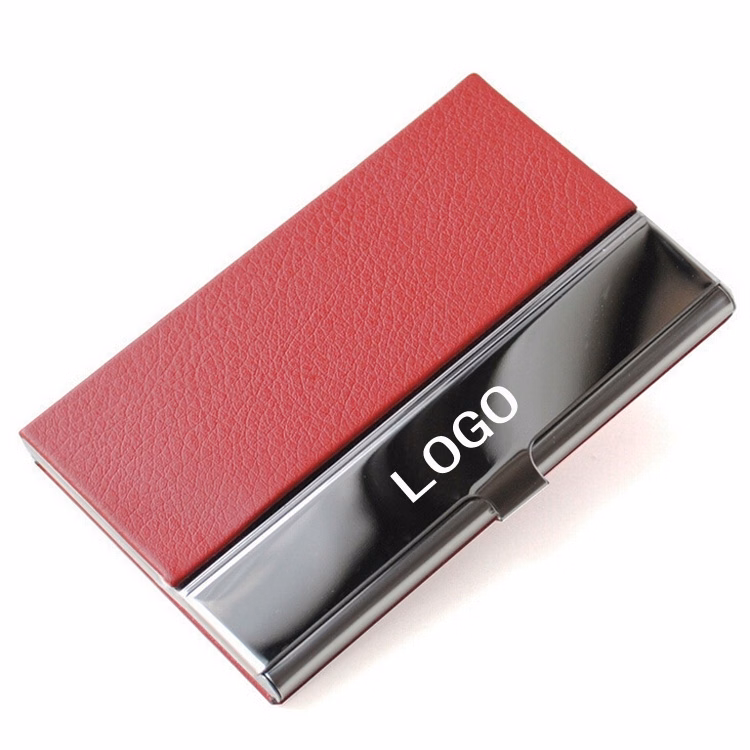 Leatherette / Stainless Steel Business Card Case