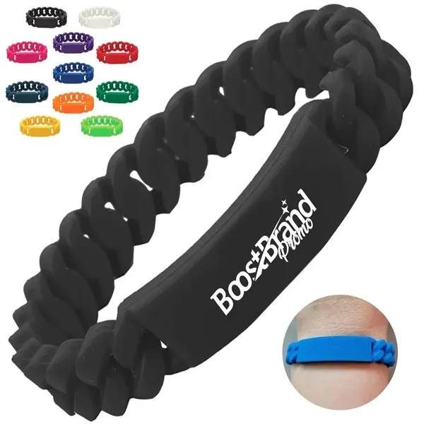 Custom Braided Silicone ID Bracelet with Flat Plate — Team Events & Awareness Campaigns 1