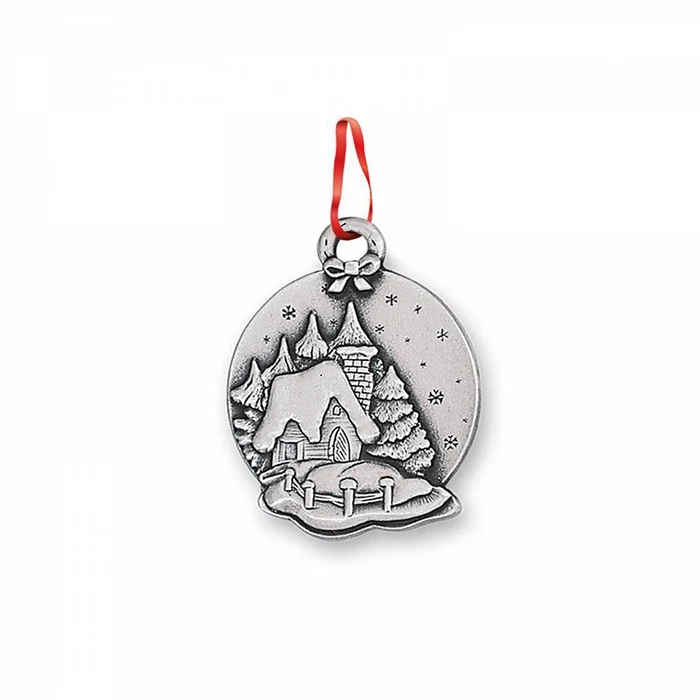 Classic Ornament (1.625 in dia. Snowy Cottage Scene) 1