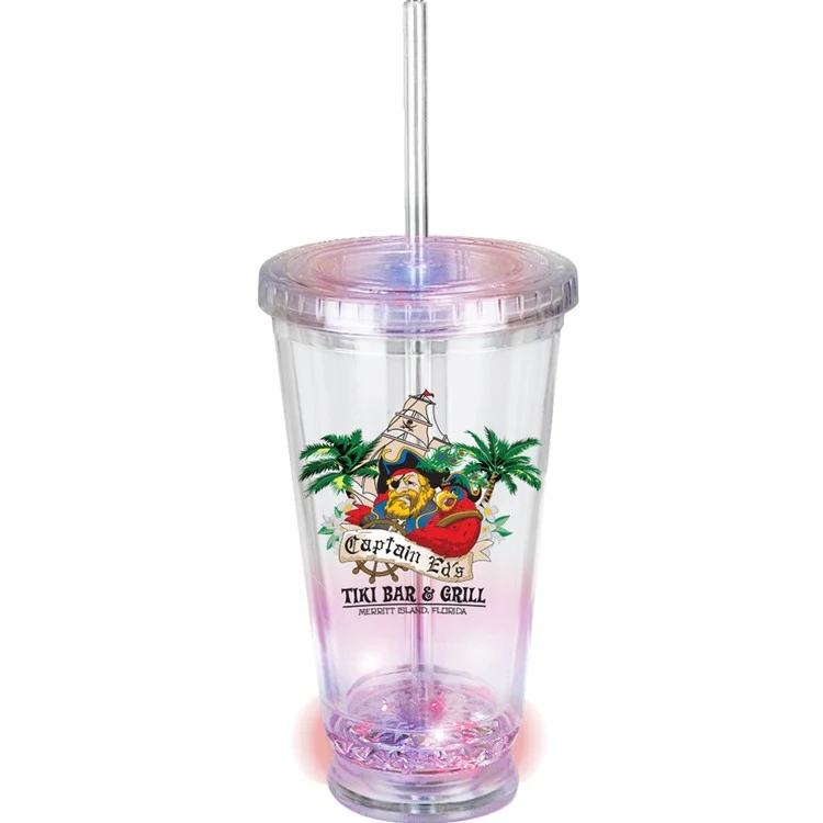 16 Oz. Diamond Acrylic Tumbler w/ LED Base & VibraPrint 1