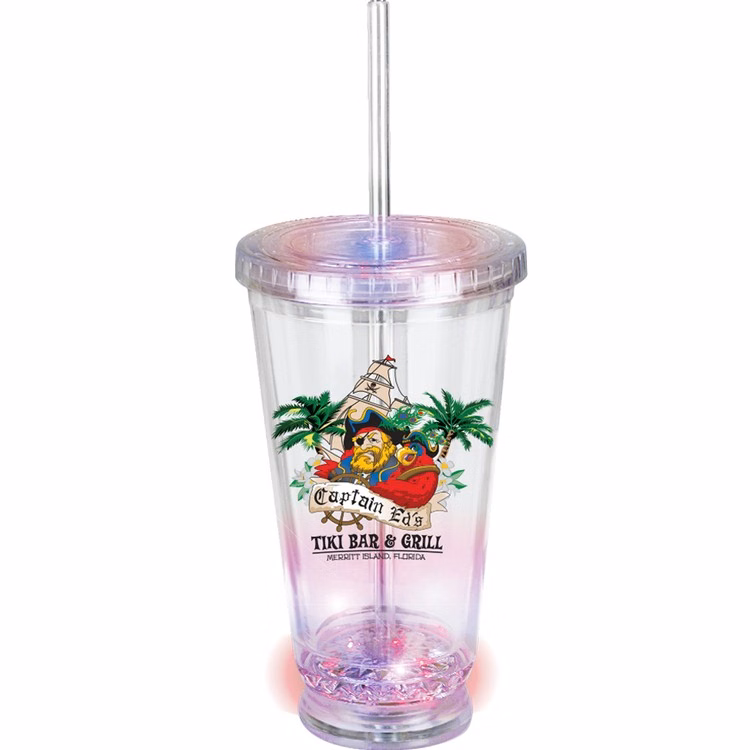 16 Oz. Diamond Acrylic Tumbler w/ LED Base & VibraPrint