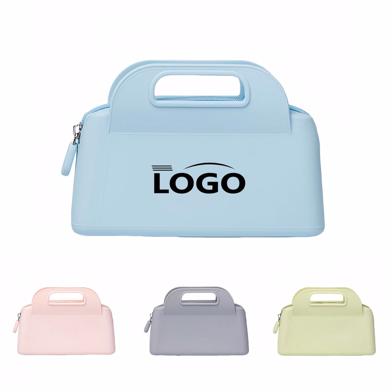 Candy-Colored Travel Cosmetic Bag with Handles