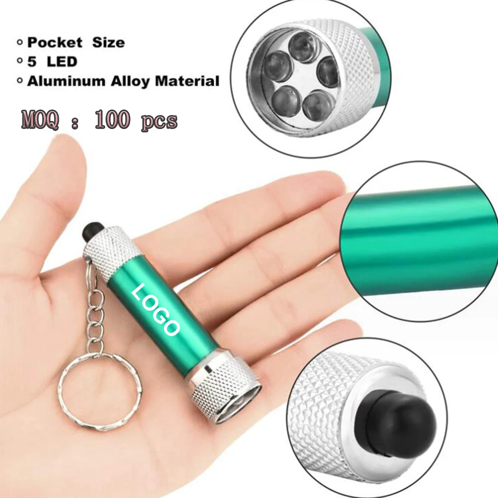 5 LED Metal Flashlight with Swivel Keychain 1