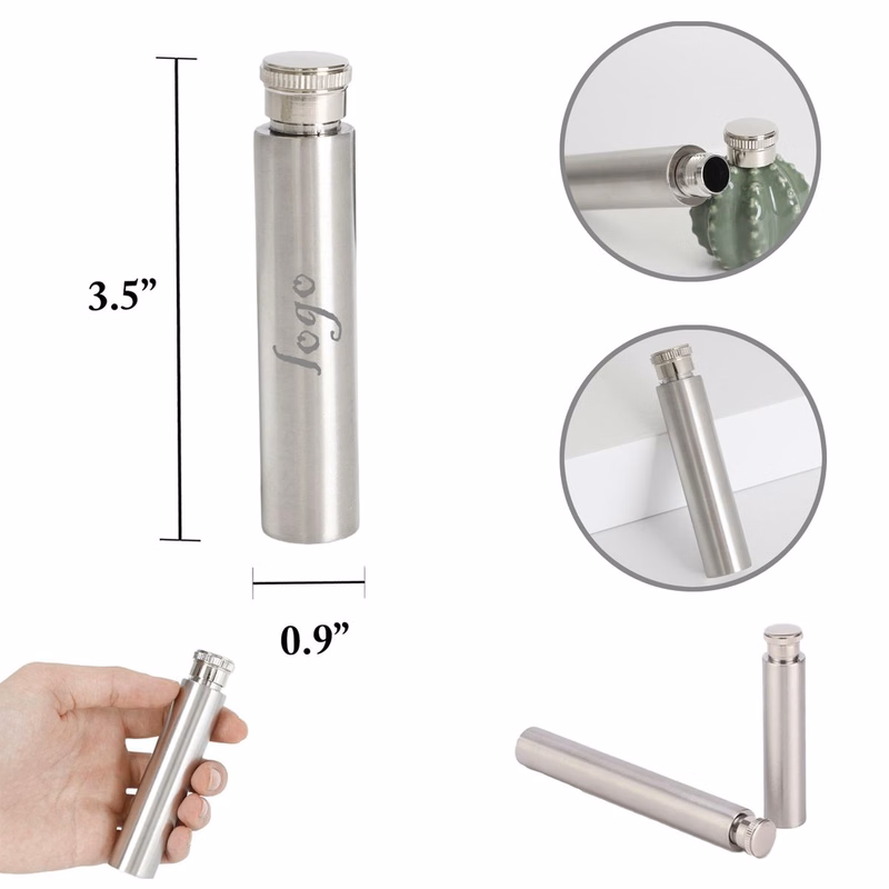 MOQ50 Portable Stainless Steel Cigar Flask 1oz