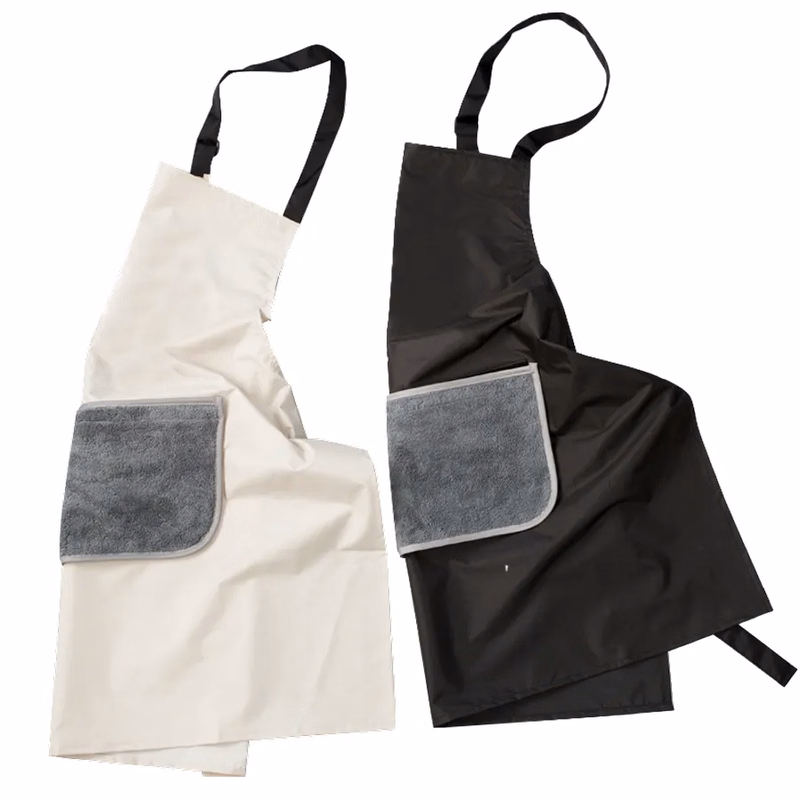 Floral Apron with Hand Wiping Pocket
