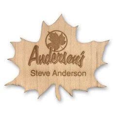 USA Made Laser Engraved Wood Badge Custom Shape (6-10 Sq. Inches) 1