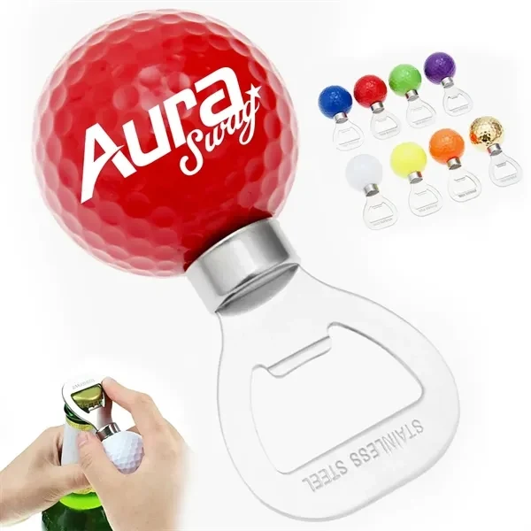 Custom Metal Golf Ball Shape Bottle Opener with Logo Placement — Sports Gift 1