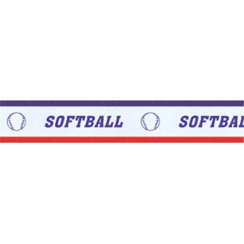Softball "V" Neck Ribbon with Clip, 7/8" wide 1