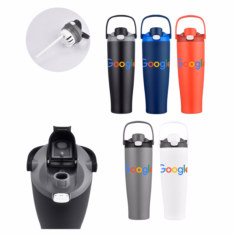Union Printed - 40 oz Vacuum Bottle w/ Easy Carry Handle & Infuser Insert - Wide