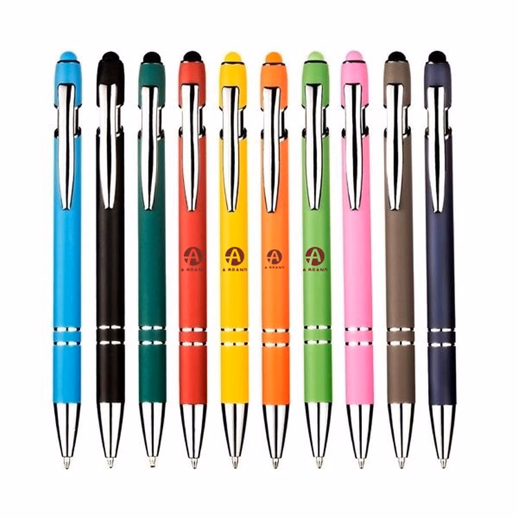 Soft Touch Stylus Ballpoint Pen with Metal Barrel
