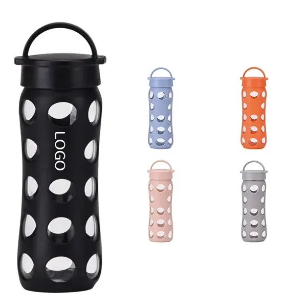 16 oz Glass Cup with Borosilicate and Silicone Sleeve 1
