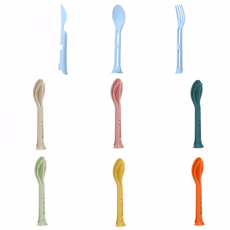 Eco-Friendly Wheat Straw 3-in-1 Cutlery Set