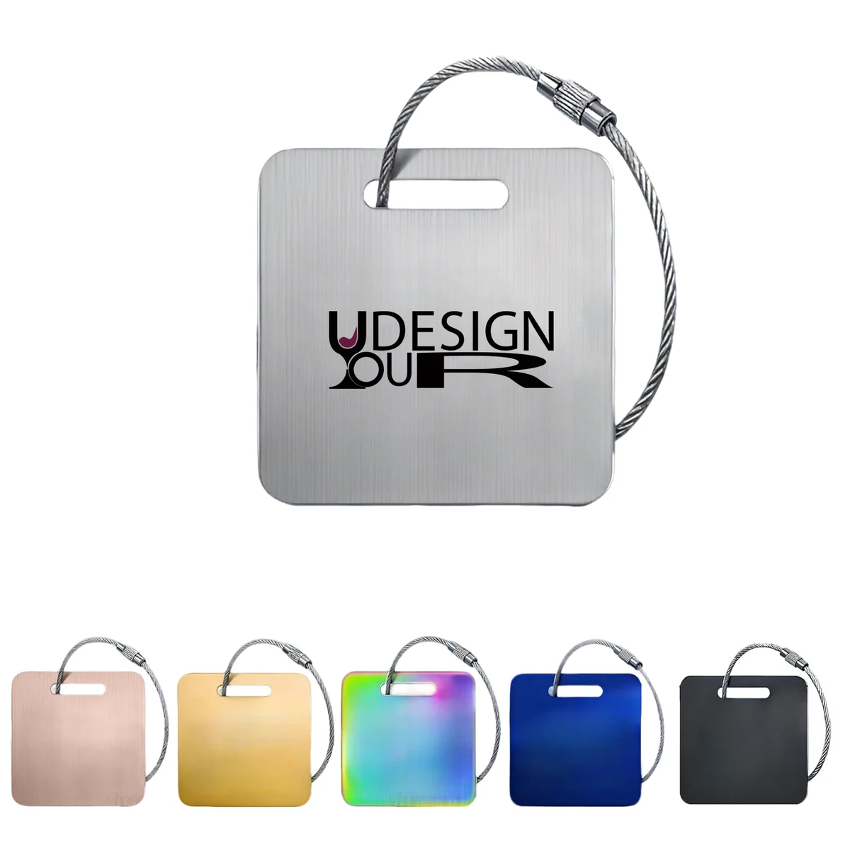 Travel Stainless Steel Luggage Tag ID Keyring 1
