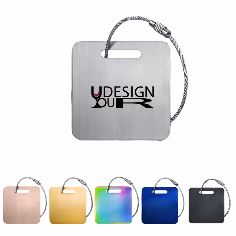 Travel Stainless Steel Luggage Tag ID Keyring