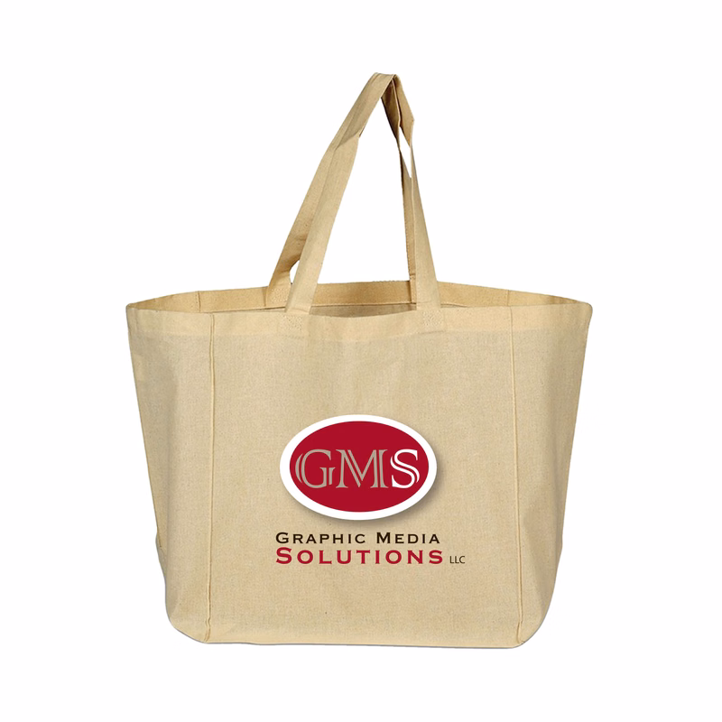 6 oz. 100% Natural Cotton Sheeting Grocery Tote Bag/w Bottom Gusset