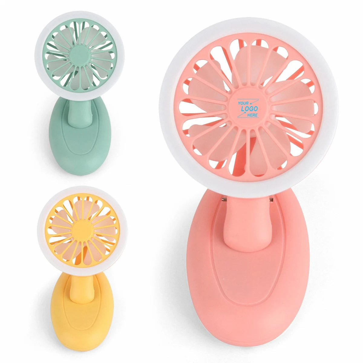 Portable USB Rechargeable Desk and Handheld Fan with LED Light 1