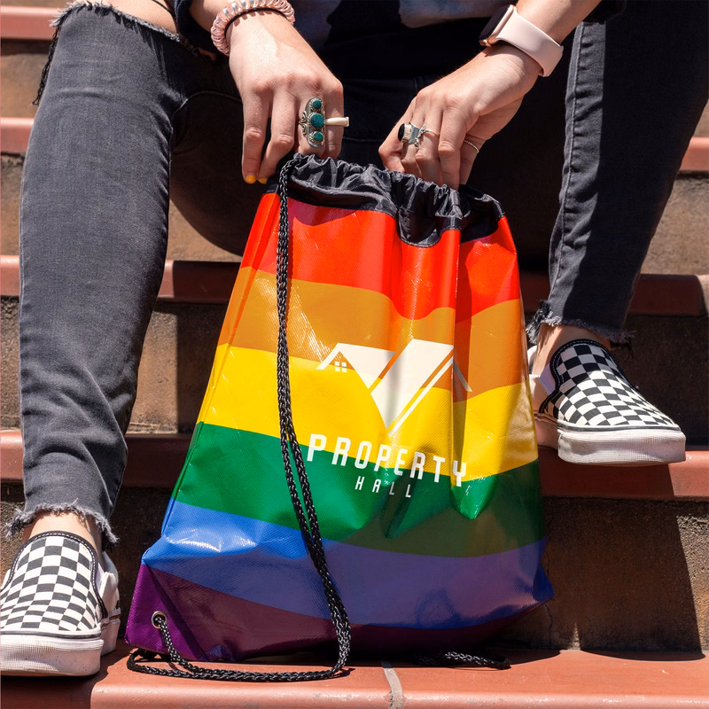 Jumbo Rainbow Backpack with Drawstring Closure Bag