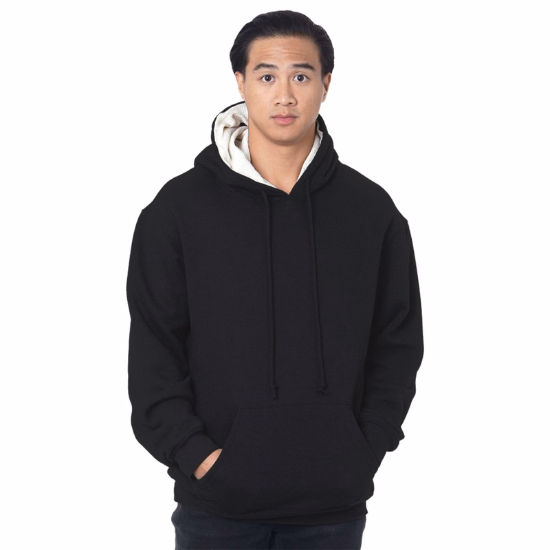 Made in USA 100% Pre-Shrunk Heavy Thermal Lined Hooded Pullover