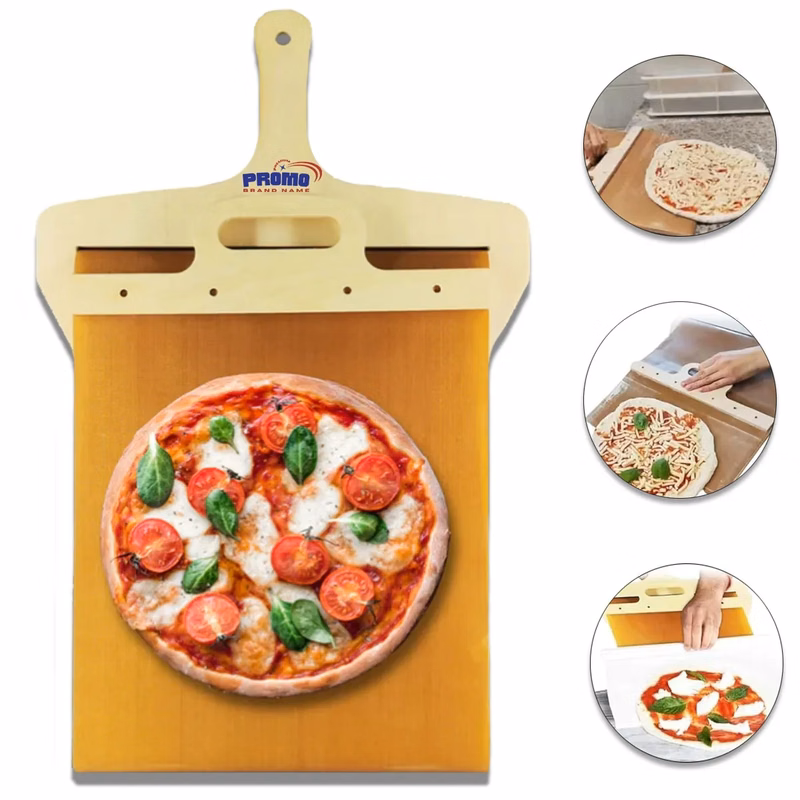 Multi Purpose Premium Natural Wooden Sliding Pizza Tray