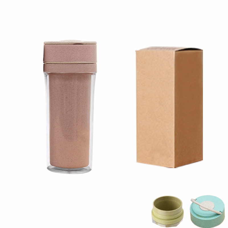 Creative Wheat Straw Casual Double Layers Cup