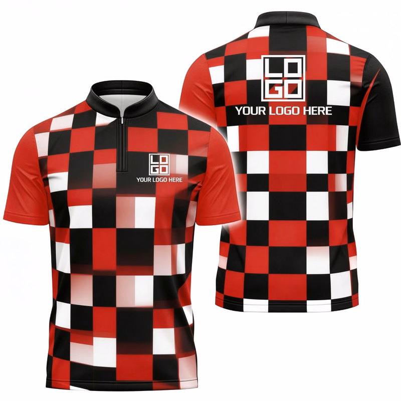 Custom Full Color Quarterzip Style Polo Shirt