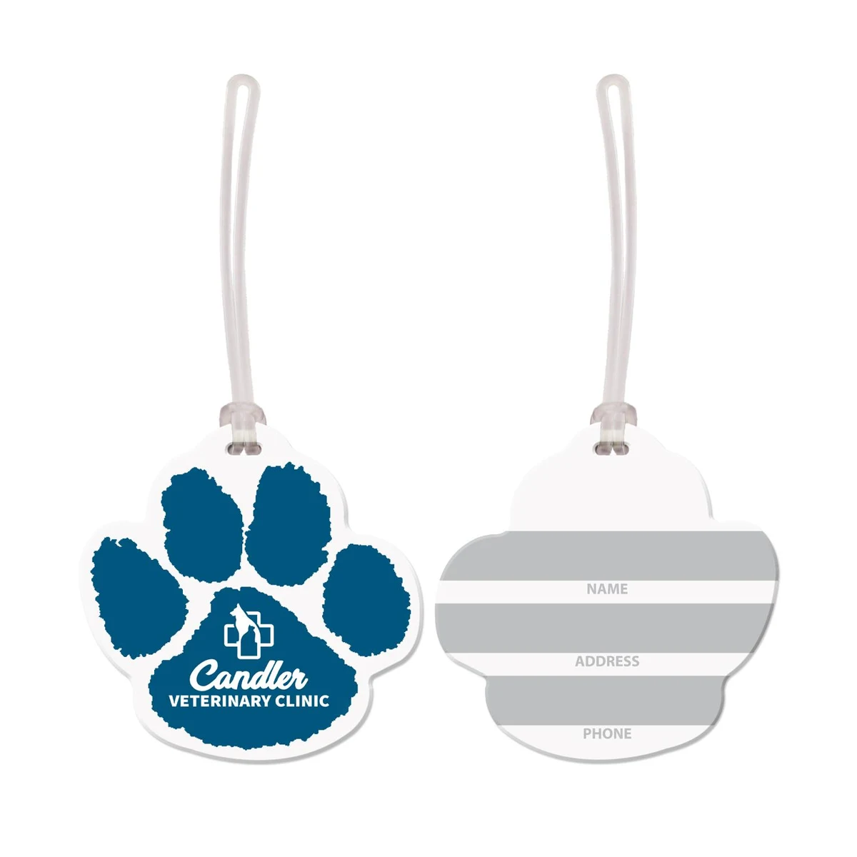 USA Made Paw Print Vinyl Luggage Tag 1