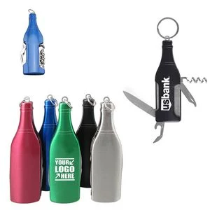 Multi Bottle Shaped Knife Opener Key Ring 1